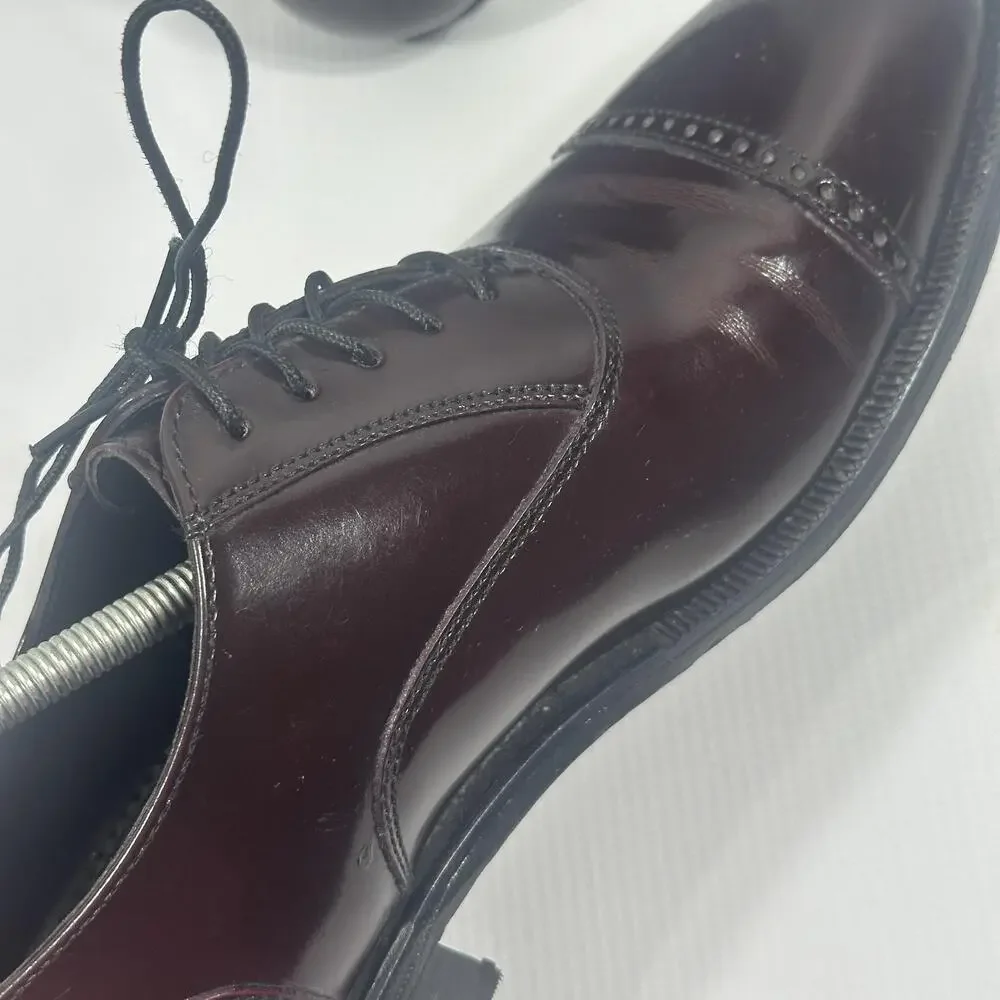 Florsheim Dress Shoes Mens Size 8 Burgundy Leather Cap Toe Oxford 17067-05